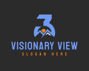 Mountain View Number 3 logo design