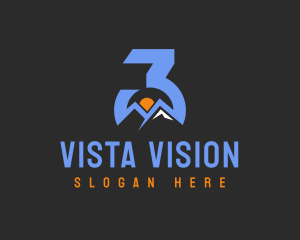 View - Mountain View Number 3 logo design