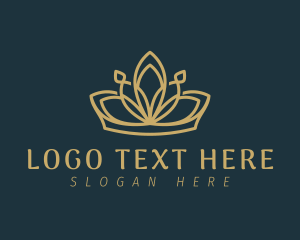 Deluxe - Elegant Lotus Crown Jewelry logo design