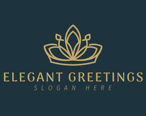 Elegant Lotus Crown Jewelry logo design