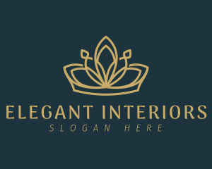 Elegant Lotus Crown Jewelry logo design