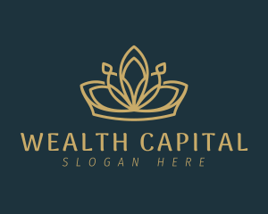 Elegant Lotus Crown Jewelry logo design