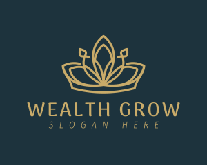 Elegant Lotus Crown Jewelry logo design