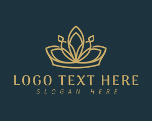 Queen - Elegant Lotus Crown Jewelry logo design