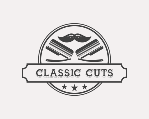 Mustache Barber Hairdresser logo design