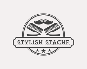 Mustache - Mustache Barber Hairdresser logo design