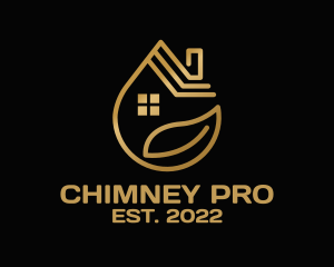 Water Drop Chimney House  logo design