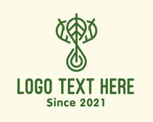 Monoline - Herbal Leaves Oil logo design