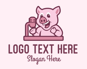 Podcast - Pig Podcast Host logo design