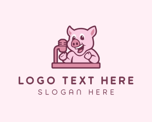 Piglet - Pig Podcast Host logo design