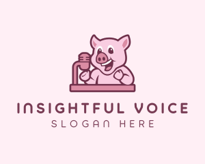 Pig Podcast Host  logo design