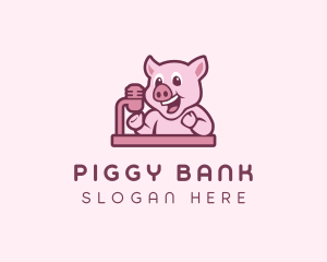 Piggy - Pig Podcast Host logo design