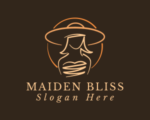 Maiden - Elegant Lady Hat logo design