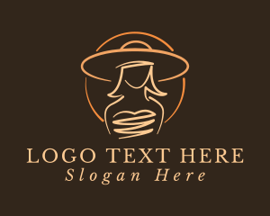 Girl - Elegant Lady Hat logo design