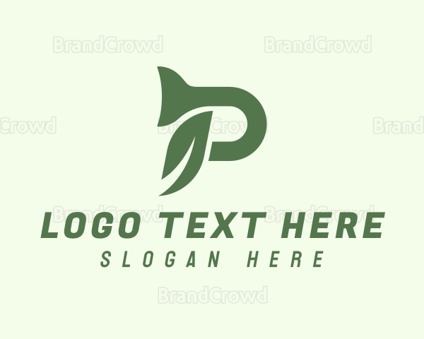 Wellness Leaf Letter P Logo