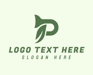 Plant - Wellness Leaf Letter P logo design