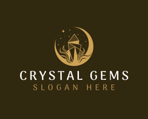 Elegant Moon Gem logo design