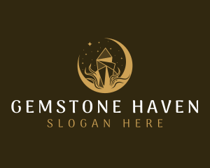 Elegant Moon Gem logo design