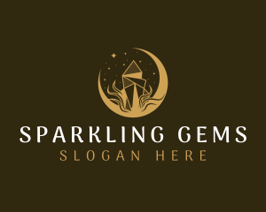 Elegant Moon Gem logo design