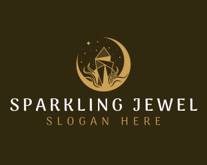 Elegant Moon Gem logo design