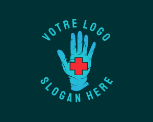 Caregiver - Medical Gloves Cross logo design