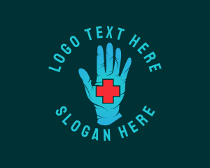 First Aid - Medical Gloves Cross logo design