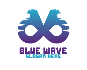 Blue Infinity Eagle logo design