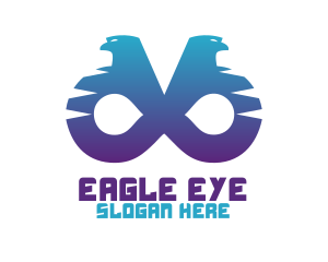 Blue Infinity Eagle logo design