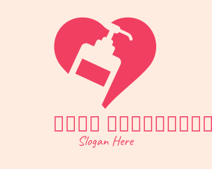 Pink Sanitizer Heart logo design