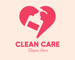 Hygienic - Pink Sanitizer Heart logo design