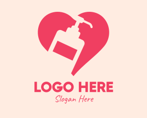 Pink Sanitizer Heart logo design
