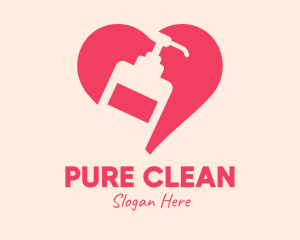 Cleanser - Pink Sanitizer Heart logo design