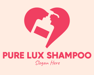 Shampoo - Pink Sanitizer Heart logo design
