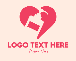 Lotion - Pink Sanitizer Heart logo design