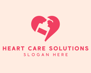 Pink Sanitizer Heart logo design