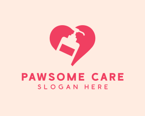 Pink Sanitizer Heart logo design