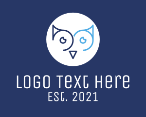 Tutoring - Minimalist Owl Eyes logo design