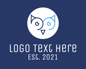 Birdie - Minimalist Owl Eyes logo design