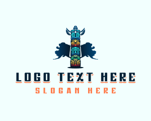 Symbolic - Totem Pole Carving logo design