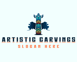 Totem Pole Carving logo design