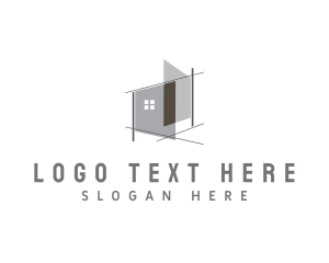 Scaffolding - House Architecture Blueprint logo design