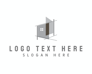 House Architecture Blueprint Logo