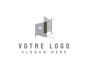 House Architecture Blueprint Logo