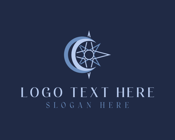 Star - Astral Crescent Moon logo design