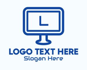 Iptv - Blue Computer Lettermark logo design