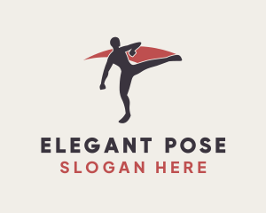 Pose - Capoeira Kick Pose logo design