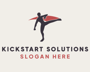 Kicking - Capoeira Kick Pose logo design