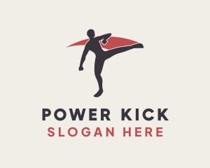 Kick - Capoeira Kick Pose logo design