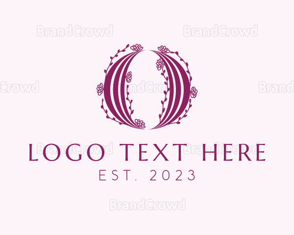 Purple Flower Letter O Logo