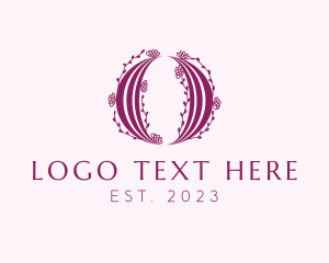 Plant - Purple Flower Letter O logo design